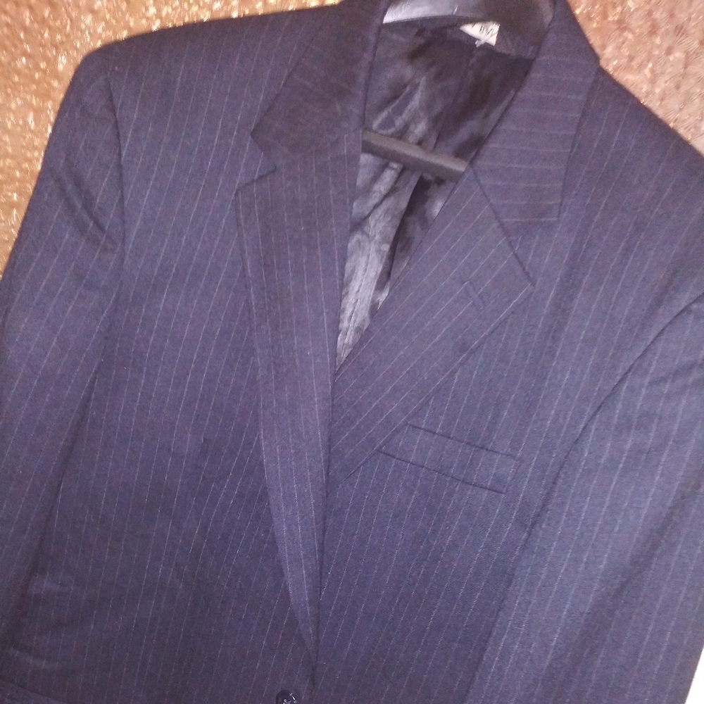Jos. A Bank Navy Blue White Stripe Blazer 42 Reg
